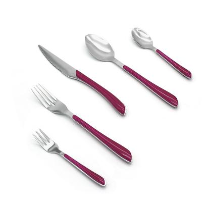 China Viable Luxury Custom Logo Restaurant Handle Set Spoon Knife Fork Knife Hotel Wedding Wedding Dinnerware Luxury Custom Cutlery Plastic Flatware Set Stainless Steel for sale