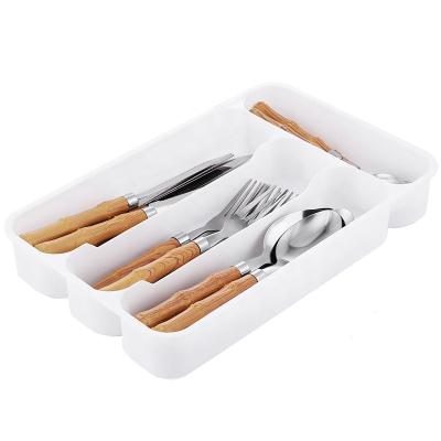 China Viable Wholesale Cutlery Set Plastic Bamboo Handle Stainless Steel Fork Spoon And Knife Flatware Set With Gift Box for sale