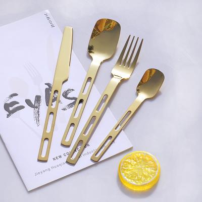 China Cutlery Restaurant Stainless Steel Metal Spoon Fork Viable Western Wedding Cutlery Spoon Fork Knife Stainless Steel Gold Spoon Flatware for sale