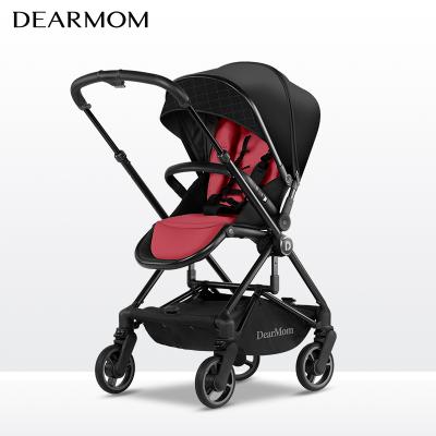 China Two Way Aluminum Alloy DearMom S6 High Landscape Pram Newborn Can Sit And Lie Down Portable Folding Baby Carriages for sale