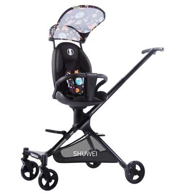 China Two-Way Aluminum Alloy High Landscape Baby Walker, Portable One-Hand Folding Travel System Baby Walker for sale