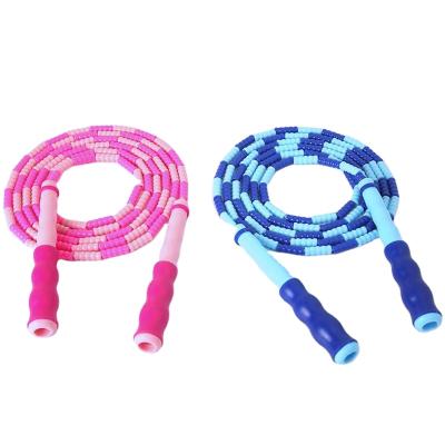 China Bodybuilding Gym Equipment Exercise Wick Rope Skipping Bamboo Jumping Rope Colorful Rainbow Rope for sale