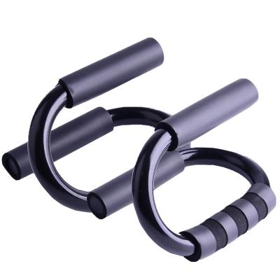 China Fintess Steel Rack Training Anti Slip S Abdominal Form Handles Lift Up Bar With Black Foam Grip for sale