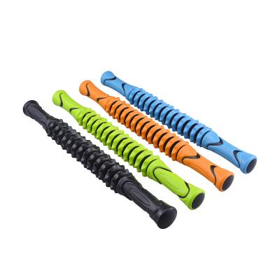 China High Quality Stick Back Roller Massager Foam Roller Spike Muscle Relieve Stick Fitness Body Massager for sale