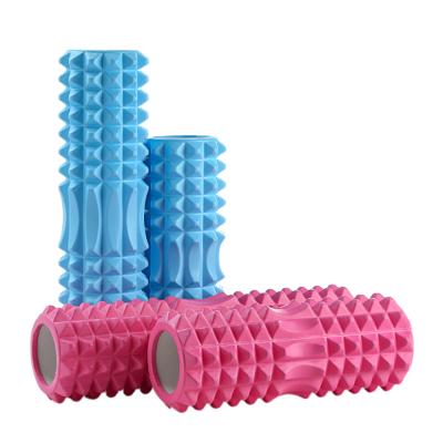 China Eco-friendly/Massge Point/Durable Quality Yoga Column Foam Roller Hollow Hollow Out Yoga Column Fitness Massage Relaxer Wheel Yoga Foam Massage Bar High Density EVA Column for sale