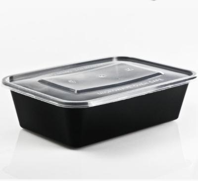 China Sustainable Eco Friendly Rectangular Disposable Restaurant Microwave PP Plastic Takeout Food Containers for sale