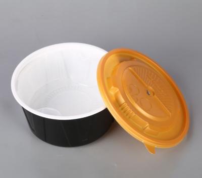 China 100% Take Out Food Grade Disposable Quick Take Away Soup Bowl Plastic Round Food Containers With Lids for sale