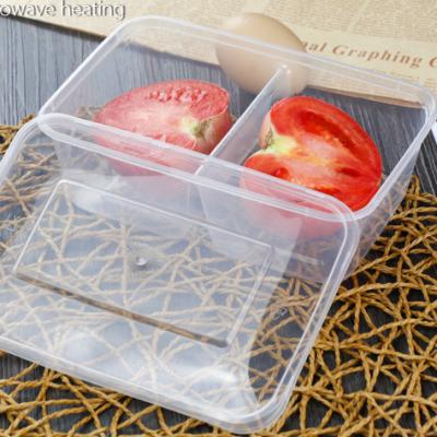 China Sustainable Disposable Factory Food Supply Container Rectangle Plastic Fast Food Box Packaging Take Out Packaging With Compartment for sale