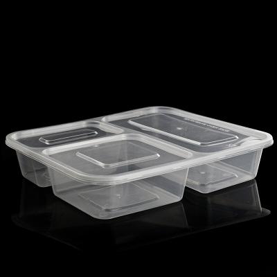 China Microwavable Take Away 4 Compartments Disposable Plastic Food Container Lunch Box With Dividers For Restaurant for sale