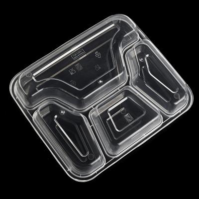 China 3/4Compartment Disposable Plastic Microwavable Viable Bento Food Storage Lunch Boxes for sale