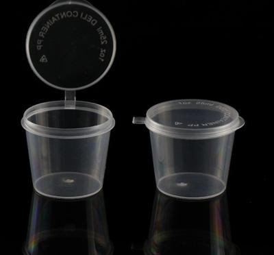 China Small Eco - Friendly Plastic Round Container For Sauce for sale