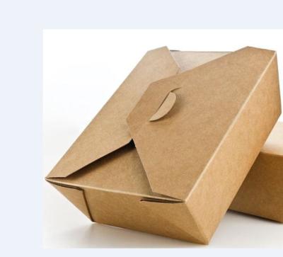 China Disposable Biodegradable Food Packaging Take Out For Restaurant Kraft Paper Box for sale