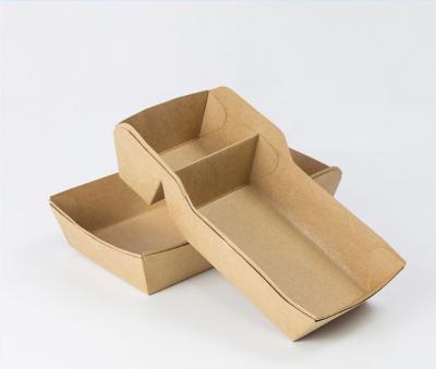 China Disposable 2 Space Two Hoops Disposable Kraft Take Out Food Bowl for sale