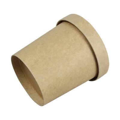 China Eco-friendly Biodegradable Biodegradable Kraft Paper Soup Hot Paper Bowls With Lids For Soup for sale