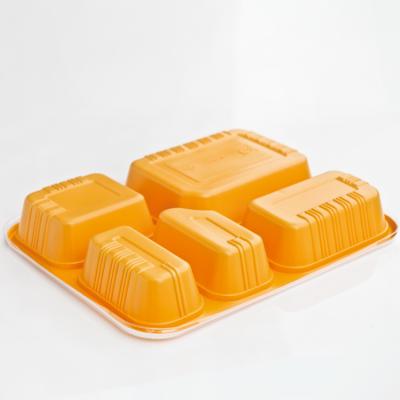 China Disposable Fast Food Disposable Container Box Plastic Microwave PP Lunch Bento Tray Container With Lid for sale