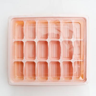 China Household Use Catering Blister Rectangular 18 Packs PP Plastic Frozen Dumpling Tray for sale