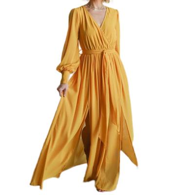 China Weixin Breathable Fashion Lady Chiffon Ruffle Maxi Dress Vestidos Women Elegant Summer Casual Casual Outfits for sale