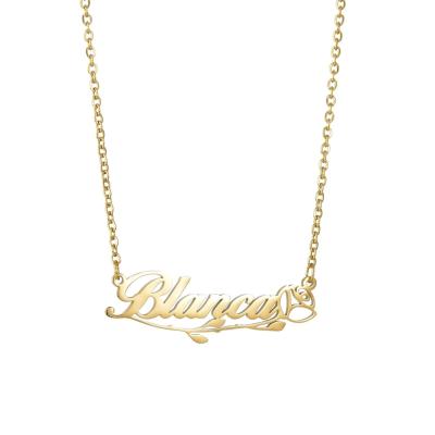 China FASHIONABLE Personalized Customized 18K 14K Stainless Steel Gold Plated Name Plate Jewelry Necklace For Women Girls Kids Teens for sale