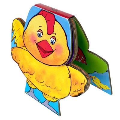 China Custom Artpaper and 2mm Board Book Custom Book Printing CMYK 4C Offset Printing Paper Card Boards Chicken Shaped Book for sale