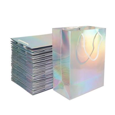 China Wholesale Biodegradable Custom Printed Clothing Gift Paper Bags Holographic Packaging Paper Shopping Bag for sale