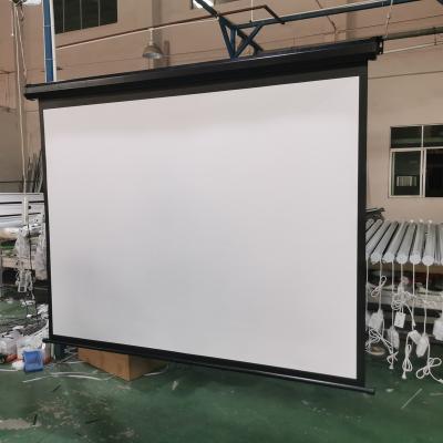 China Wall Mounted Home Theater Pull Down Desk 72-150inch Pull Up/Down Manual Projector Screen Screen for sale