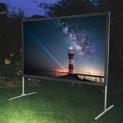 China Home Cinema 350inch 3D View Cinema Projector Soft PVC Cloth Portable Fast Folding Screen With Flight Case for sale