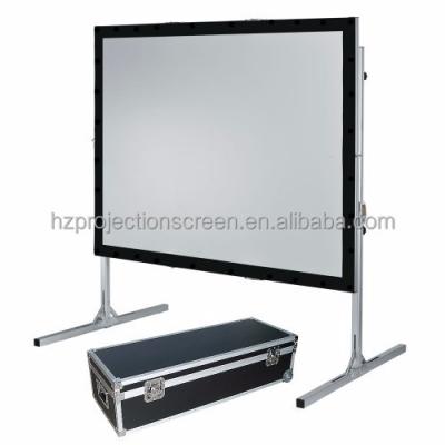 China 200 Inch Portable Projector PVC Fold Screen WHITE Fast Folding Screen for sale