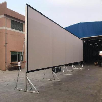 China Large View Size 11*6M Front Projection Fold Projection Screen Fast Outdoor Movie Projector Screen for sale