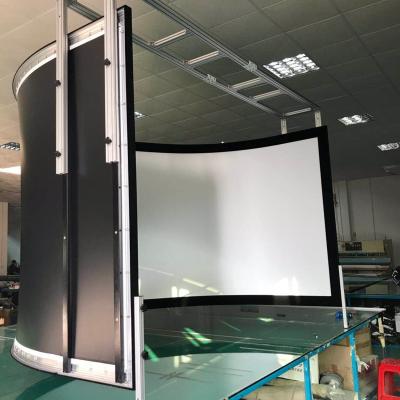 China TELON OEM Product Wall Mounted HD 120 To 500 Black 1.1 Inch Projector Screen Front Curved Projection Screen 180 Degree White for sale