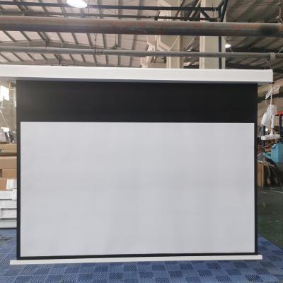 China CE Electric Quality Service Factory Telon Matt White Cloth With Remote Control Motorized Electric Projector Screen 120inch 150inch for sale