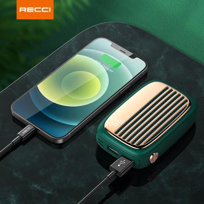 China Recci High Capacity 10000mAh USB TV Design LED Display Dual Mobile Phone Convenient Portable Power Bank For iPhone Micro C Type Input for sale