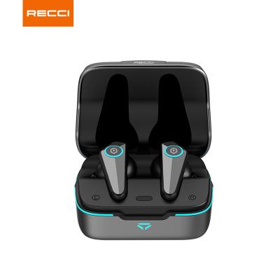 China Hot Selling Recci MechWarrior In-Ear Light Gaming Perfect Noise Stereo Sound TWS Earphone Wireless Handsets With Charging Box for sale