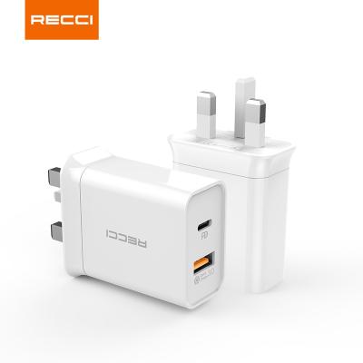 China Mobile phone Recci rct-p16u 12v super fast usb charge 3.0 wall charger for mobile phones for sale