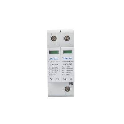 China DC1000V Surge Protector Surge Arrester 2p 40kA SPD ZGFL-E40-1000V Meter for sale