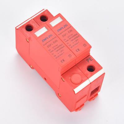 China Professional good manufacturer produce 2P household lighting surge protector pcb voltage arrester red ZGFL-E20- 2p for sale