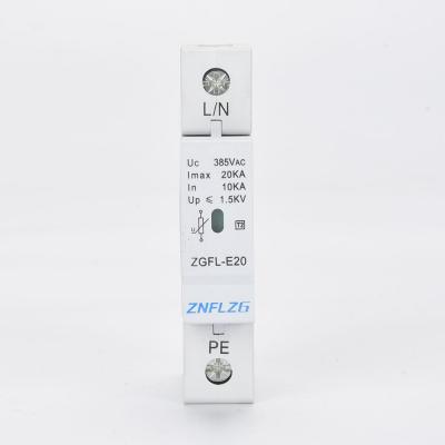 China Solar Surge Protector Device 385VAC SPD Used At PV System 1P 10ka-20ka PV Protection Device ZGFL-E20O-1P for sale