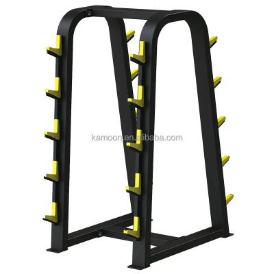 China Universal Commercial gym accessories professional double row stable fixed rubber barbell rack for sale