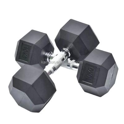 China Universal Wholesale  Cast Iron Fitness Rubber Gym Free Weight Hex Dumbbell  Set for sale