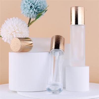 China Luxury Personal Care 30ml Fashion Cosmetics Packaging Basic Straight Round Glass Bottle for sale