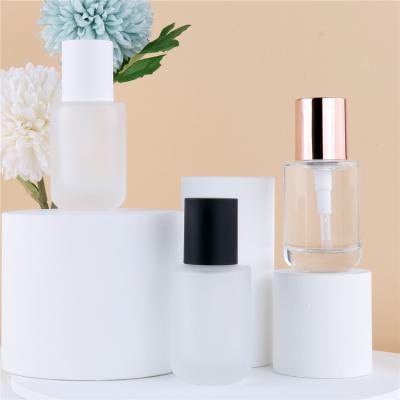 China New Design Personal Care Base Bottle 30ml Transparent Round Base Luxury Straight Base Empty Bottle for sale