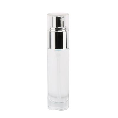 China Cosmetic Luxury Cosmetic Bottle Cylindrical Transparent Glass Packaging For Lotion Facial Serum Empty Beauty Bottle 20ml for sale