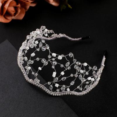 China JEWELTY Luxury Handmade Wedding Hair Rose Bridal Crown Tiara Hair Accessories Crystal Crown Tiara for sale