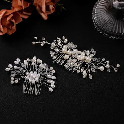 China JEWELTY Fashion Wedding Hair Vine Accessories Pearl Flower Bridesmaid Bridesmaid Hair Jewelry Accessories Bridal Comb for sale