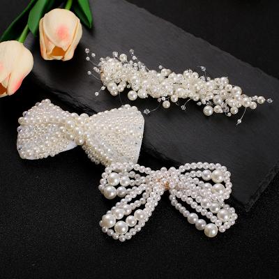 China 2022 European and American style bead beaded new accessory fashion design jewelry accessory for hair bow clips for sale