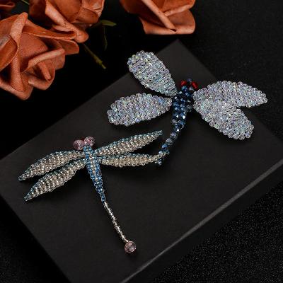 China Dragonfly European and American style faux stone Crystal Fashion Rhinestone Dragonfly Jewelry accessory accessory for brooch for sale