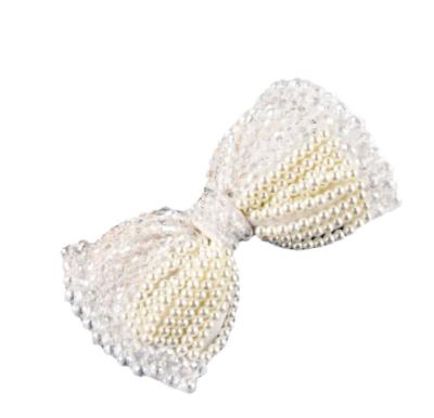 China Non Woven Fabric 2022 Fashion Design Extraordinarily Cheap Crystal Pearl Bow Ladies Hair Clips for sale