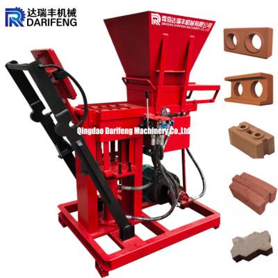 China DF2-25 Manual brick machine small clay interlocking red block making machine for sale