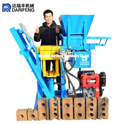 China DF2-25 Diesel Concrete Block Machine manual interlocking brick block making machine for sale