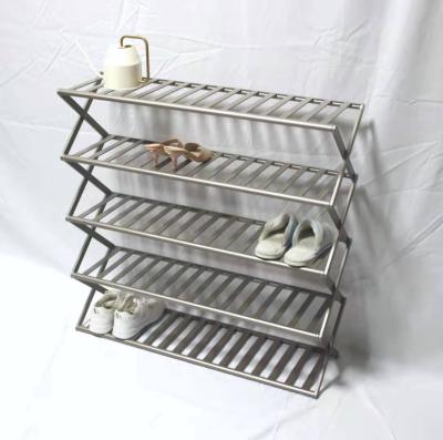 China (Size) five layer adjustable shoes rack alumminium adjustable shoes rack indoor shoes shelf for home for sale