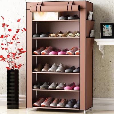 China Amazing (Height) Adjustable Canvas Cloth Shoe Rack Shoe Rack Cloth Shelf For Shops for sale